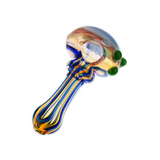 4.5" Hand Pipe Spoon Gold Fume Double Glass
