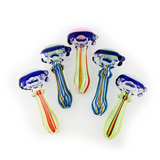 4.5" Hand Pipe Spoon with Color Line Double Glass and Rasta Lines