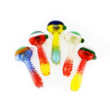 4.5" Hand Pipe Spoon Color Firt Glass Spiral Design