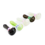 4.5" Hand Pipe Spoon Color Frit with Double Tube Glass