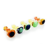 4.5" Hand Pipe Spoon Double Glass Silver Fumes with Ring and Slime Head