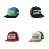 GOAT Embroidered Snapback Hat Corduroy and Mesh Back