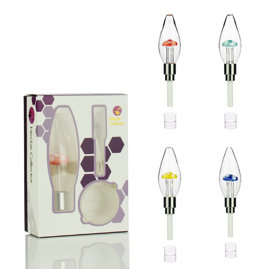 Mini Mushroom Egg Oval Nectar Collector Dab Straw with Glass Jar and Ceramic Nail