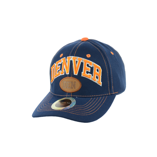 DENVER  Baseball Embroidered Hat Velcro Back
