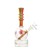 8" Rasta Flower Water Pipe Bong with 14mm Male Bowl