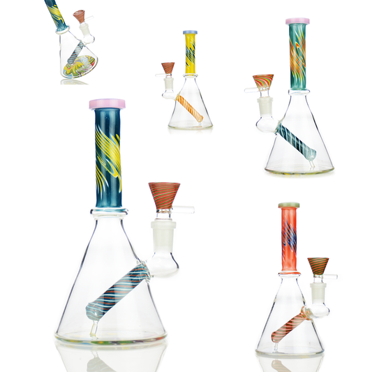8" Reversal Art Beaker with 14mm Male Bowl