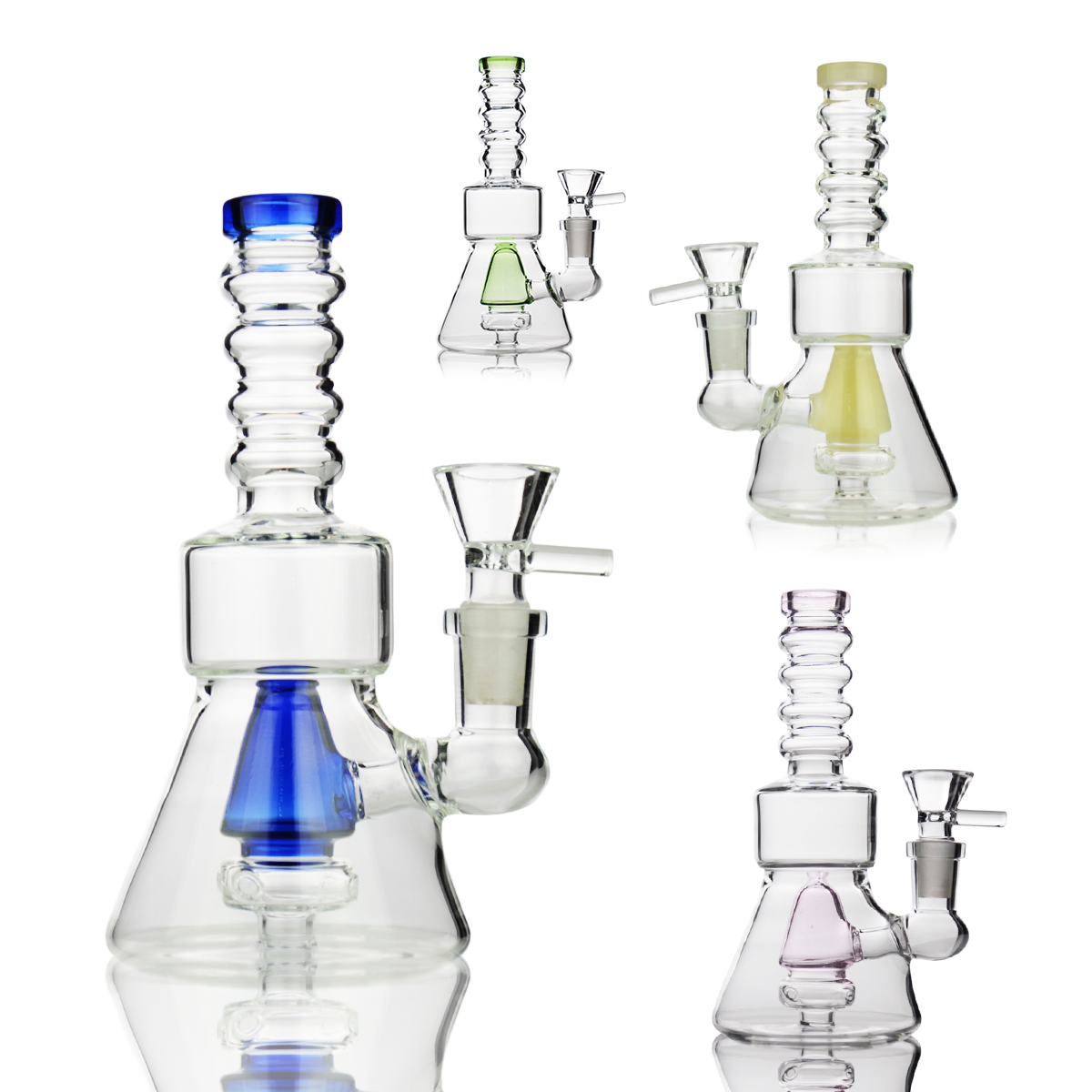 6" Water Pipe with Cone Shower and 14mm Male Bowl