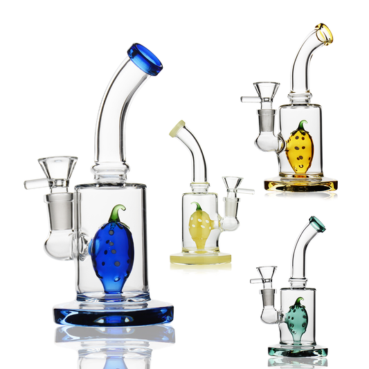 6" Water Pipe with Strawberry Shower and 14mm Male Bowl