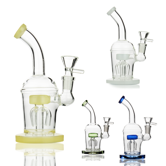 7" Water Pipe with Dome Shower and 14mm Male Bowl