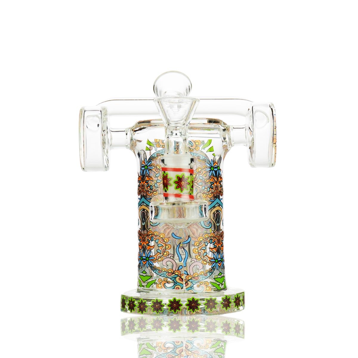 6.5" Recycler Day of The Dead Beaker with 14mm Male Bowls
