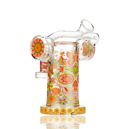 6.5" Recycler Day of The Dead Beaker with 14mm Male Bowls