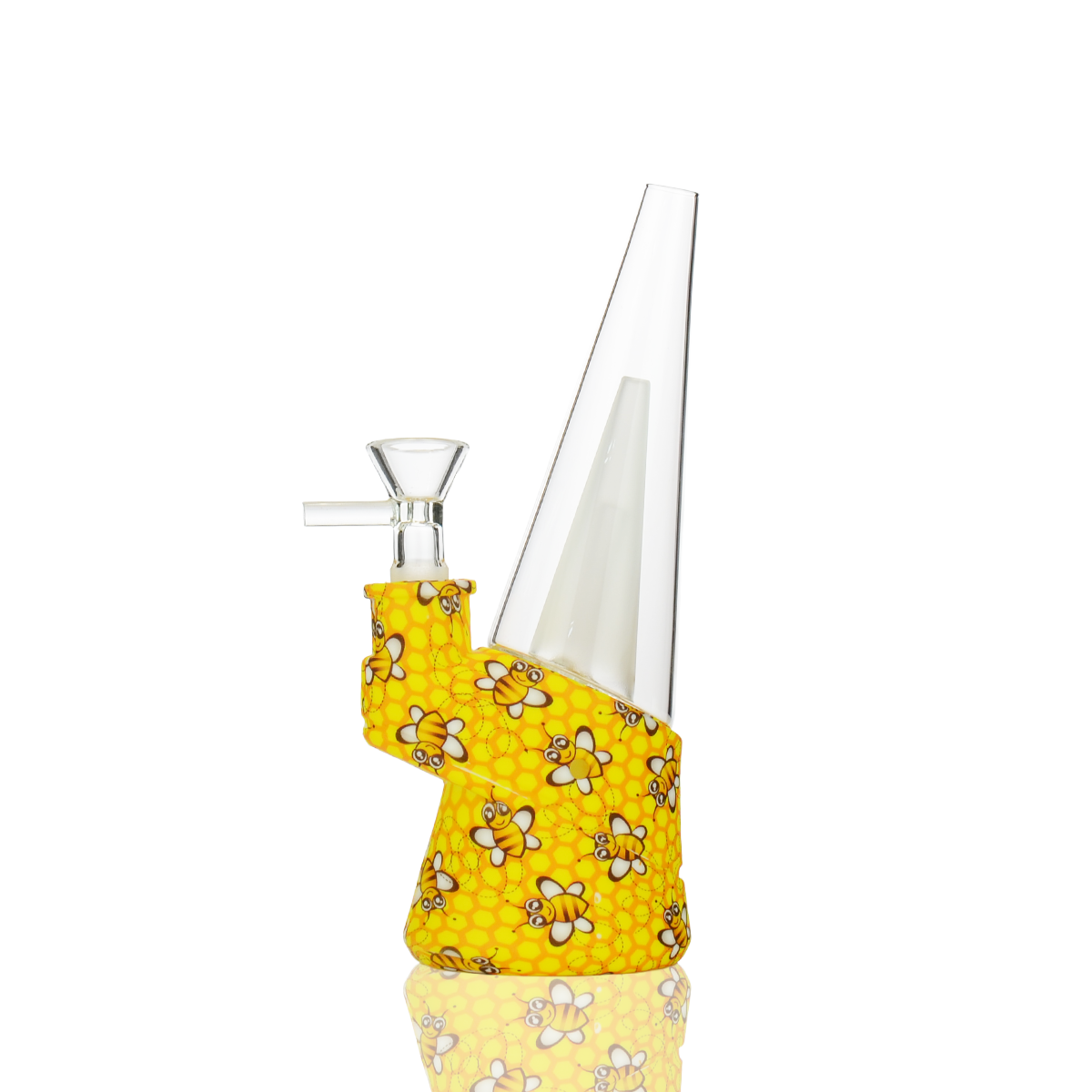 7" Puffco Design Silicone Glass Water Pipe with 14mm Male Bowl