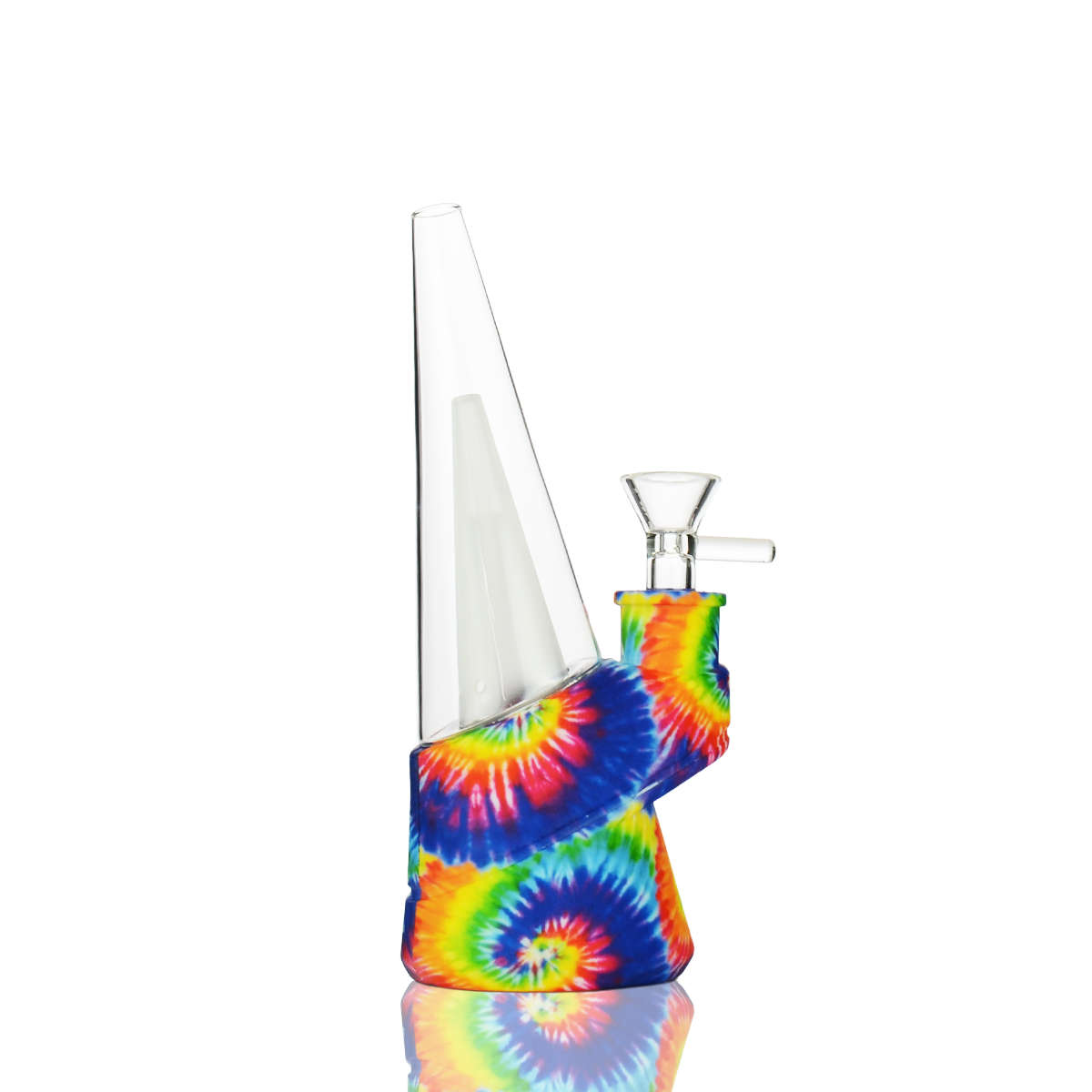 7" Puffco Design Silicone Glass Water Pipe with 14mm Male Bowl