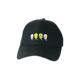 Trippy Smile Faces Embroidered Black Baseball Hat
