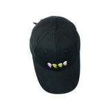 Trippy Smile Faces Embroidered Black Baseball Hat