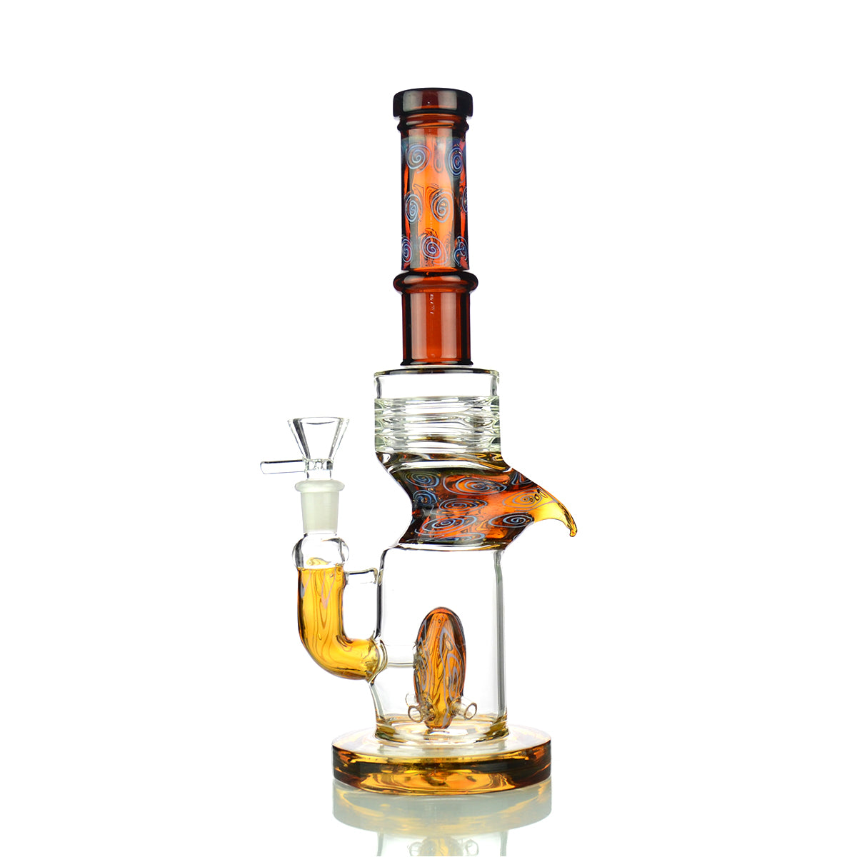 12" Water Pipe Zong Double Glass Tube with Dome Perc and 14mm Male Bowl
