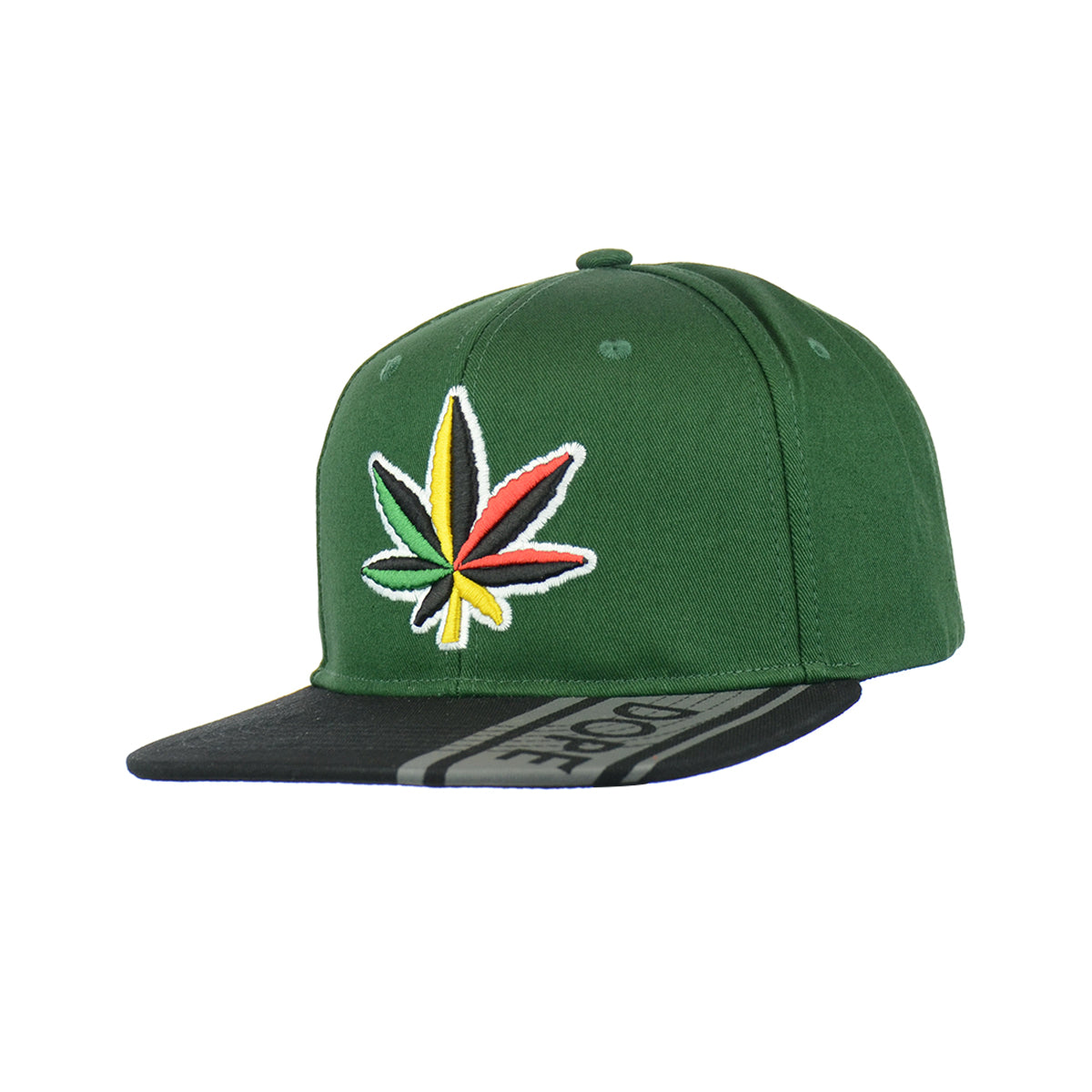Rasta Leaf Embroidered Snapback Hat