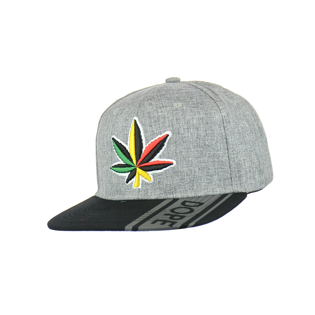 Rasta Leaf Embroidered Snapback Hat