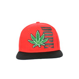 Dope Canna Leaf Embroidered Snap Hat