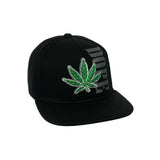 Dope Canna Leaf Embroidered Snap Hat