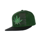 Dope Canna Leaf Embroidered Snap Hat