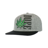 Dope Canna Leaf Embroidered Snap Hat