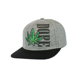 Dope Canna Leaf Embroidered Snap Hat