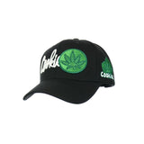 C-Cannabis Leaf Embroidered Snapback Hat
