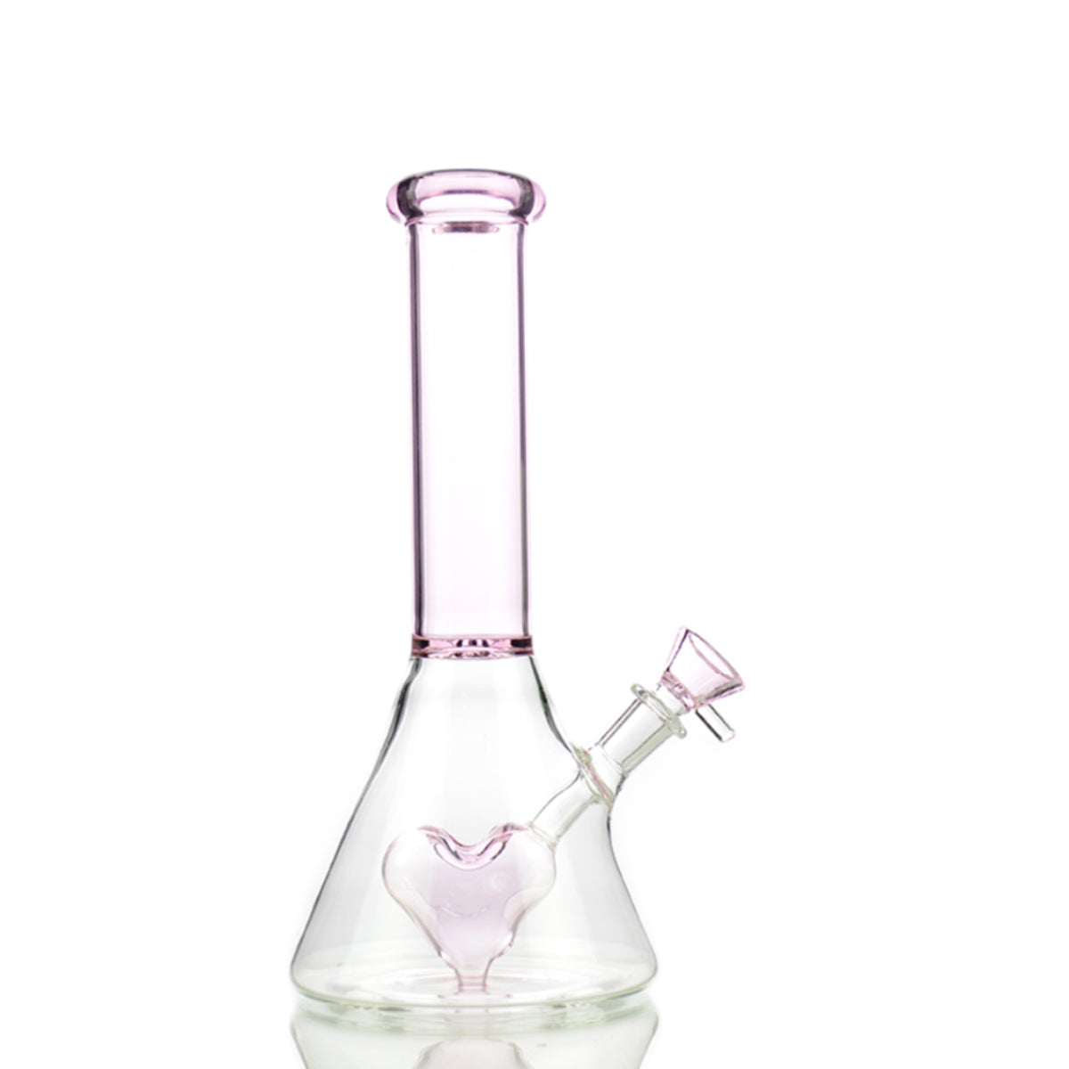 10" Pink Heart Shower Beaker with 14mm Male Bowl