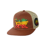 Rasta Lion Embroidered Snapback Hat