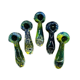 3.5" Gold Fumes Frit Black Spoon Hand Pipe Approx 75g