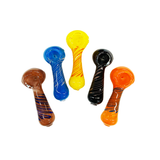 3.5" Color Frit Hand Pipe with Spiral Designs