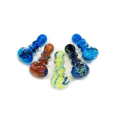 3.5" Color Frit Hand Pipe With Double Ring