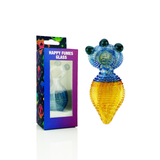 HAPPY FUMES GLASS 4.5" Slime Color Hand Pipe with Bubble Trap Design