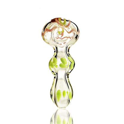4" Hand Pipe Clear Glass with Slime Lines