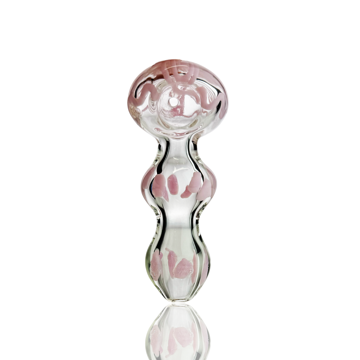 4" Hand Pipe Clear Glass with Slime Lines