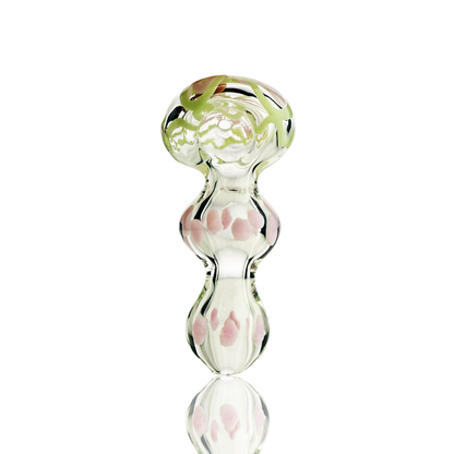4" Hand Pipe Clear Glass with Slime Lines