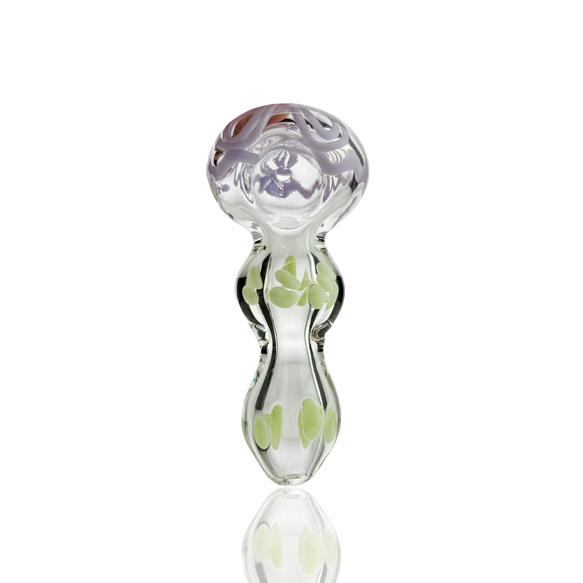 4" Hand Pipe Clear Glass with Slime Lines