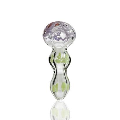 4" Hand Pipe Clear Glass with Slime Lines