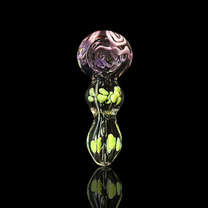 4" Hand Pipe Clear Glass with Slime Lines