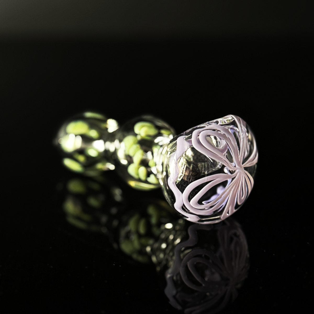 4" Hand Pipe Clear Glass with Slime Lines