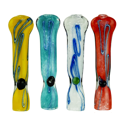 4" One Hitter Frit Glass Chillum