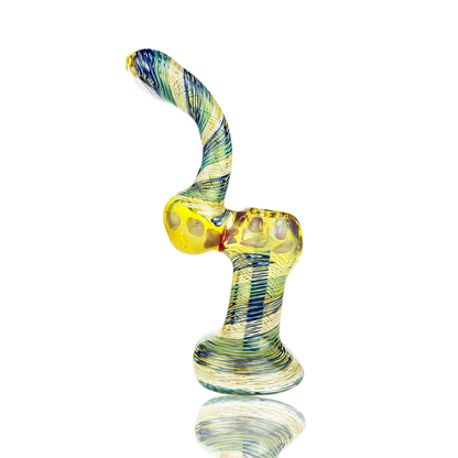 8" Silver Fumed Swirling Art Bubbler