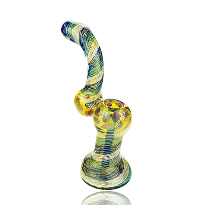 8" Silver Fumed Swirling Art Bubbler