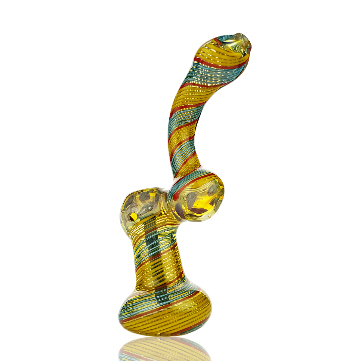 8" Silver Fumed Swirling Art Bubbler
