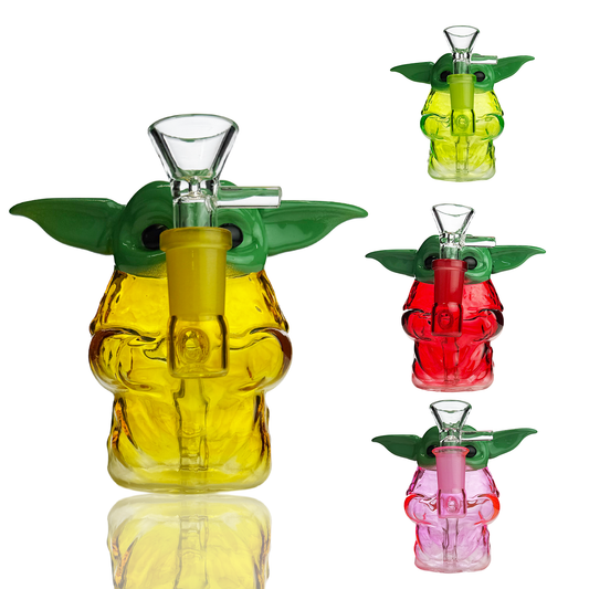 5" Yoda Glass Water Pipe with 14mm Male Bowl