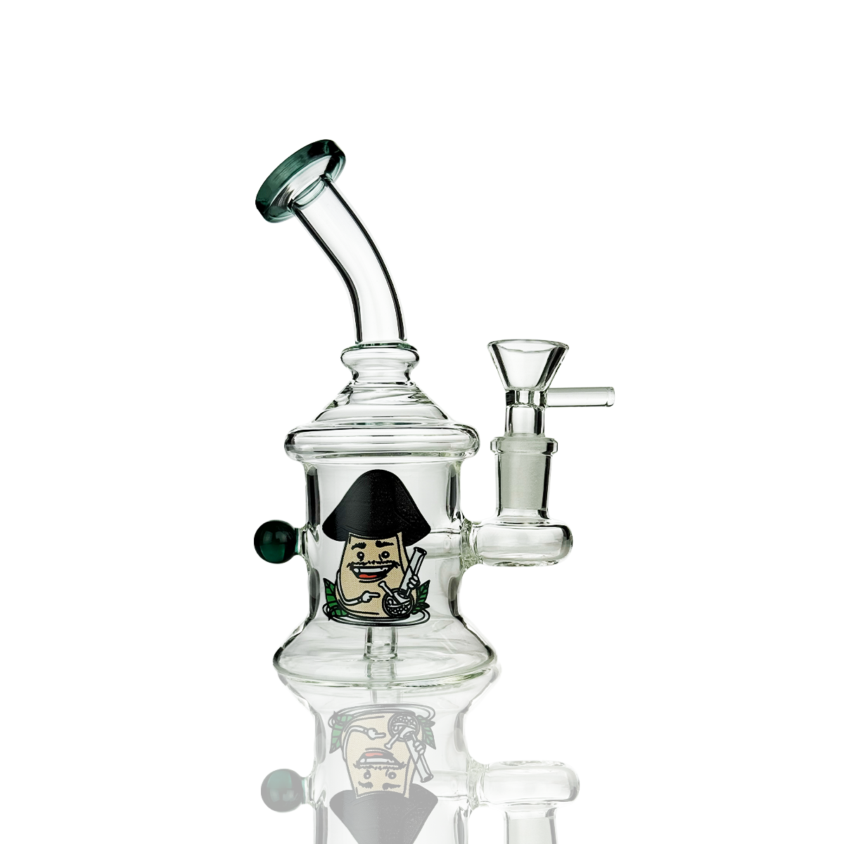 6" Water Pipe with Pearl Design with 14mm Male Bowl