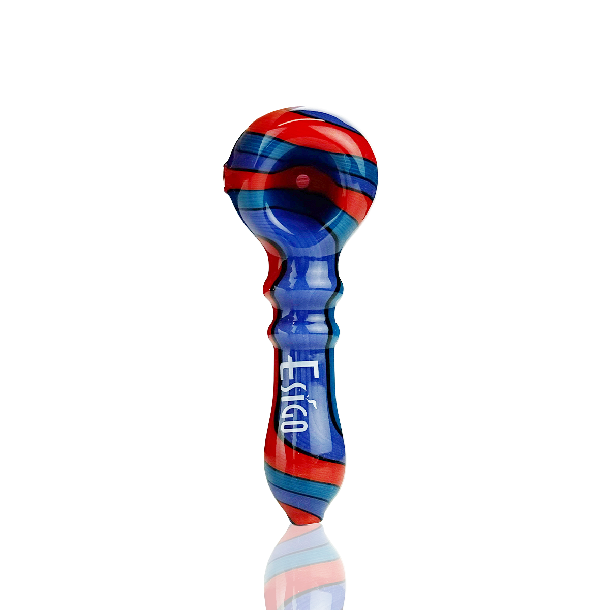 4" Esigo Hand Pipe Wig Wag Art American Color Tube Glass