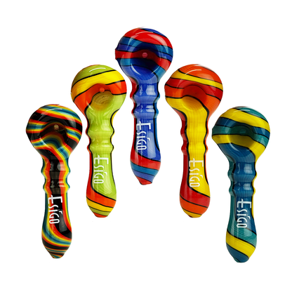 4" Esigo Hand Pipe Wig Wag Art American Color Tube Glass