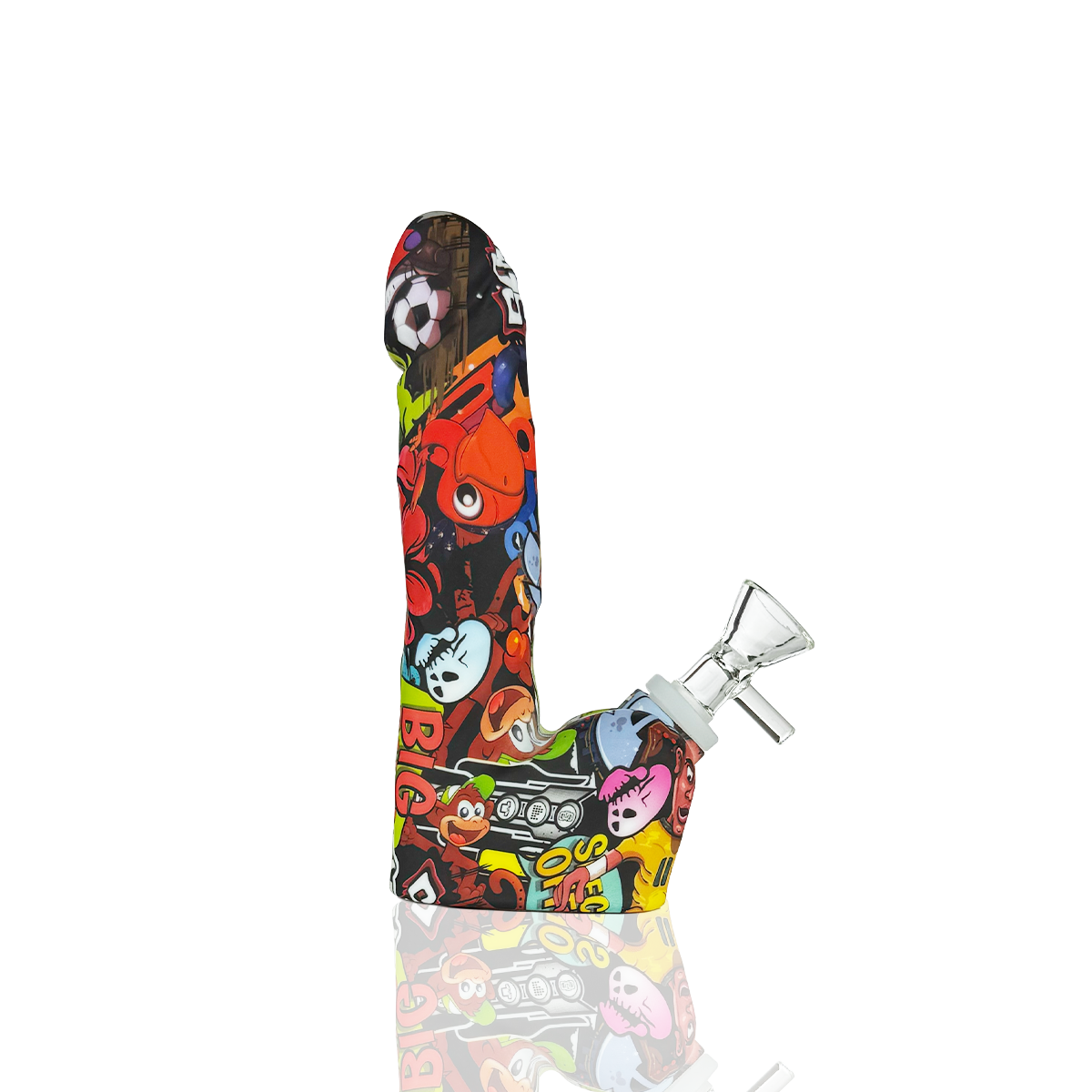 7" Penis Water Pipe Printed with 14mm Male Bowl